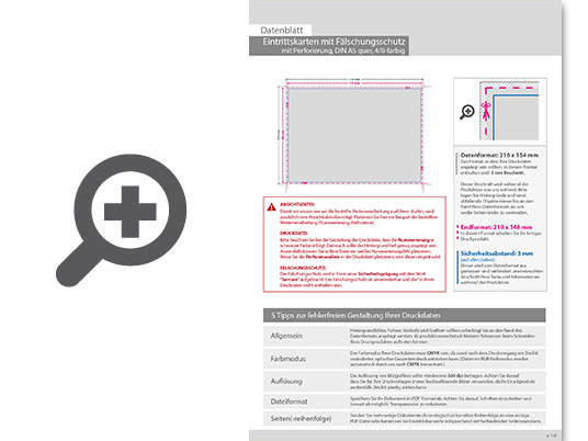 Product Bild eintrittskarte_mit_f__lschungsschutz_din_a5_quer__mit_perforierung_(4_0_einseitig_bedruckt)