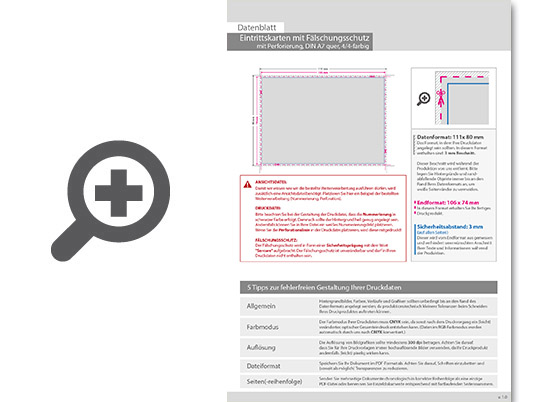 Product Bild eintrittskarte_mit_f__lschungsschutz_din_a7_quer__mit_perforierung_(4_4_beidseitig_bedruckt)