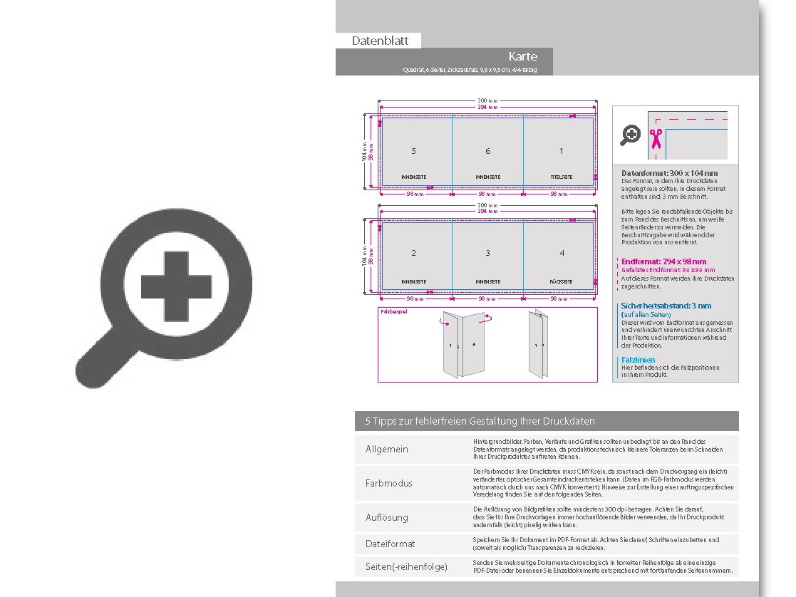 Product Bild einladungskarte__gefalzt_auf_quadrat_9_8_cm_x_9_8_cm__vertikaler_zickzackfalz__6-seitig