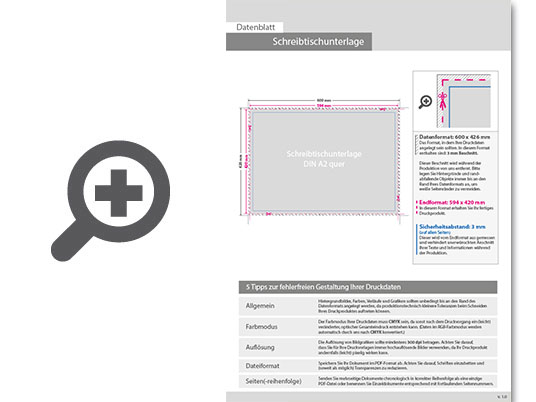 Product Bild schreibtischunterlage_din_a2_quer__25_blatt__4_0_farbig_bedruckt