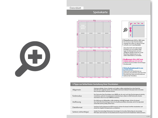 Product Bild speisekarte__gefalzt_auf_10_5_cm_x_29_7_cm__8-seiter_(3-bruch_fensterfalz)