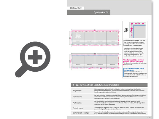 Product Bild speisekarte__gefalzt_auf_quadrat_14_8_cm_x_14_8_cm__8-seiter_(zickzackfalz)