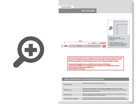 Product Bild stabiler_mini-bleistift_mit_radiergummi_und_einseitiger_lasergravur
